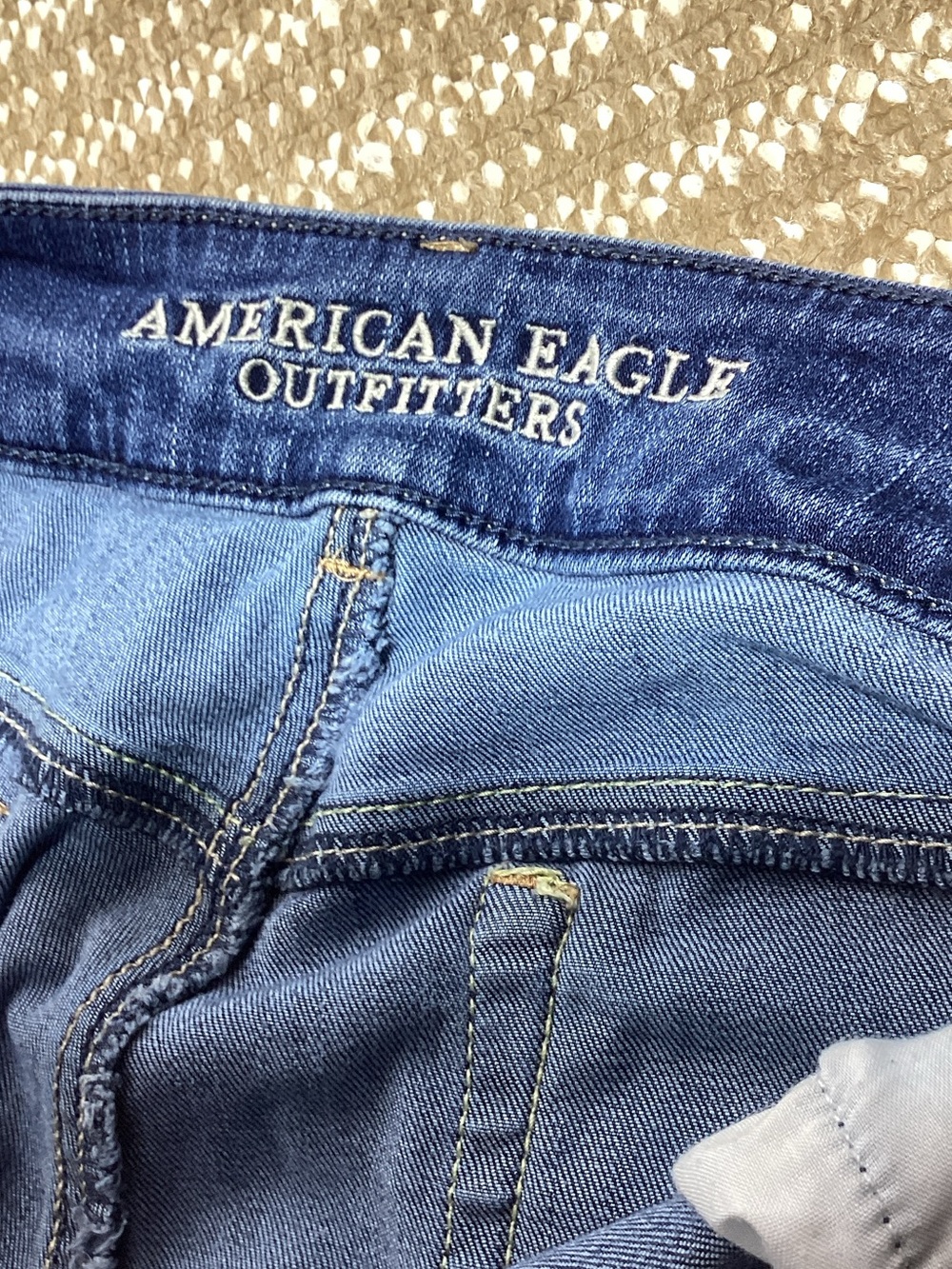 American Eagle Artist Crop Super Stretch Size 12 Blue Denim Jeans - Picture 7 of 14